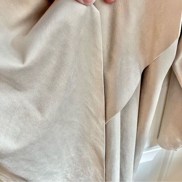 Soft Surroundings Cream Cardigan Sweater with Draped Front medium large - Picture 3 of 5